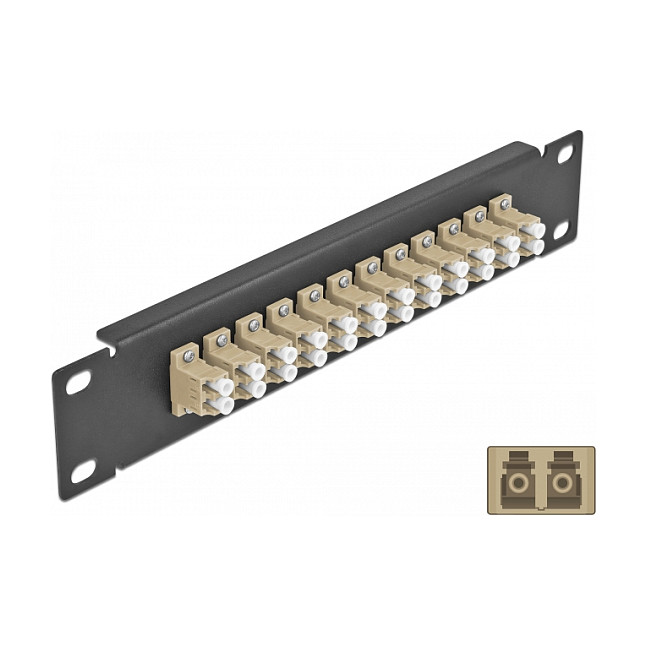 Mrežni patch panel DELOCK 10" Fiber Optic 66767 (12 x LC Duplex, 1U, Multimode)