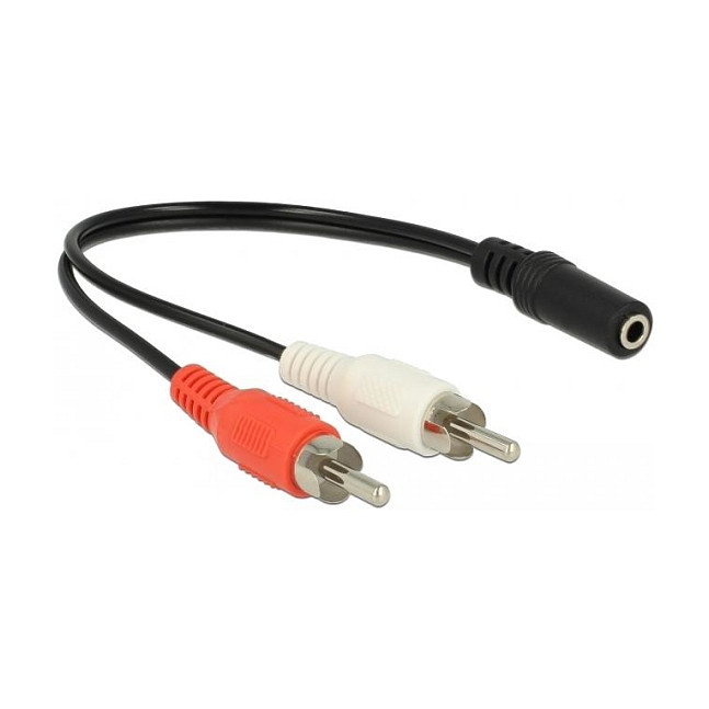 Audio kabel DELOCK 2x RCA (M) na 3.5mm (Ž) stereo, 20 cm (65226)-0