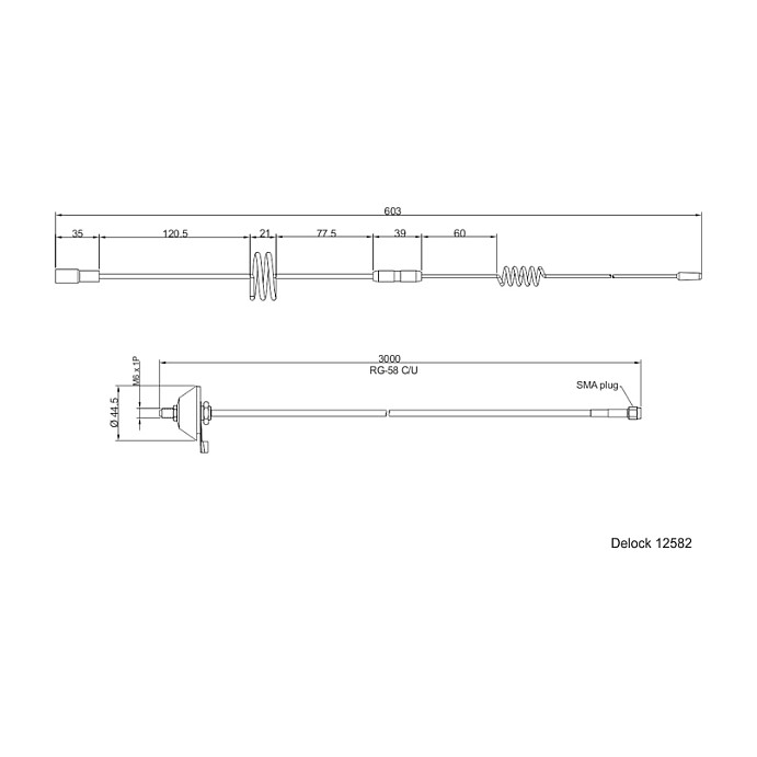 LTE Antena DELOCK 88431 (SMA, 5-7 dBi, omnidirekcijska, magnetska baza, 3m kabel)-5