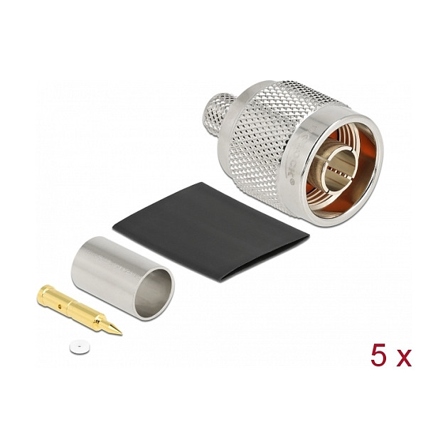 RF Konektor DELOCK N-tip muški za LMR300 kabel (krimpanje, sa termoskupljajućom cijevi)-0