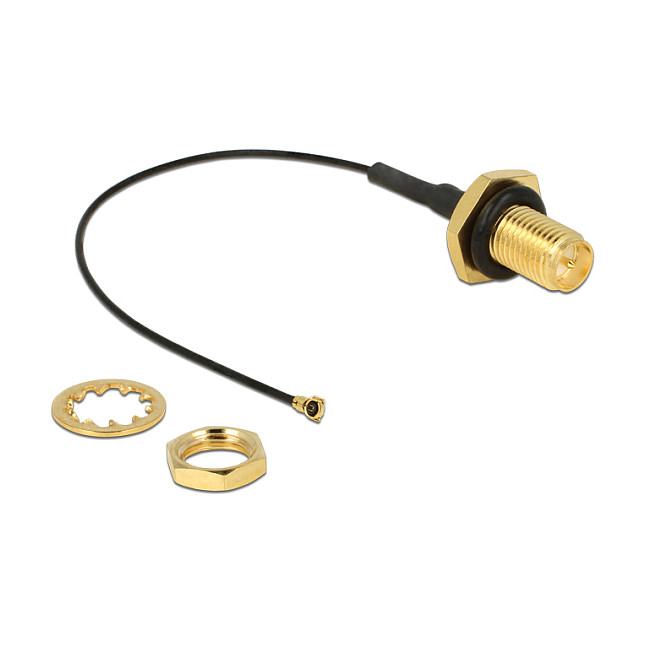 DELOCK Antenski kabel RP-SMA (Ž) na I-PEX MHF 4 (M) 10cm, vodootporan-0