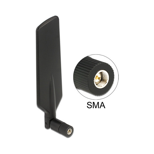 Antena DELOCK 12408 (LTE / WLAN Dual Band, SMA, 1-4 dBi, omnidirekcijska)