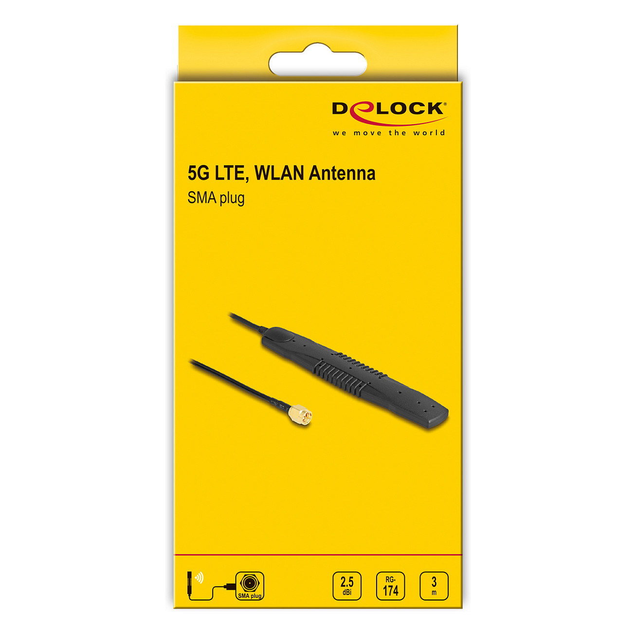 Delock 5G LTE / WLAN antena (SMA, 2.5 dBi, samoljepljiva) 90101-2