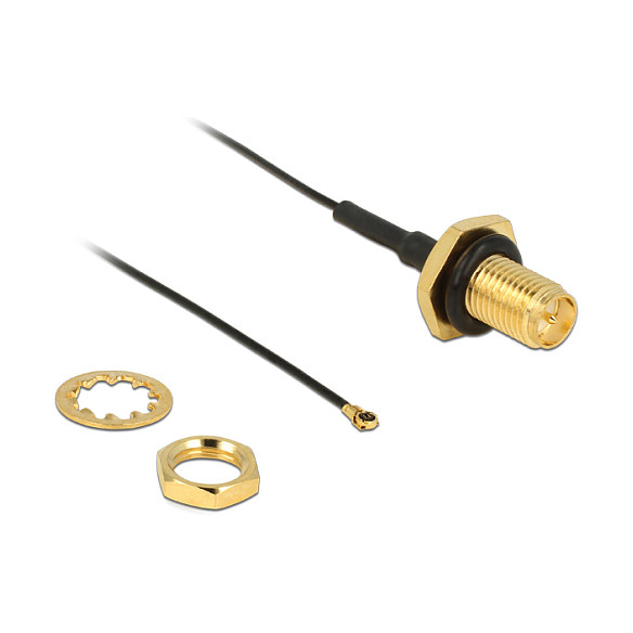DELOCK Antenski kabel RP-SMA (ž) na MHF IV (m) 20 cm, vodootporan (89942)