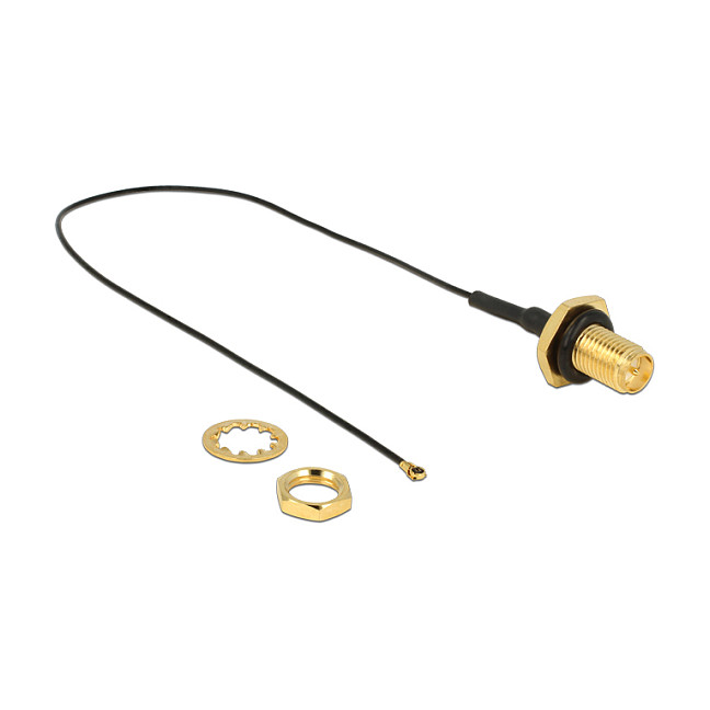 DELOCK Antenski kabel RP-SMA (ž) na MHF IV (m) 20 cm, vodootporan (89942)-1