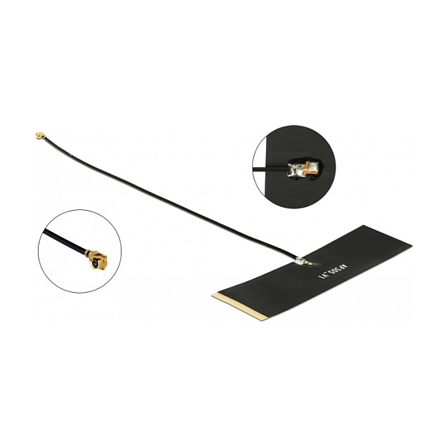 Antena DELOCK TETRA 430-470 MHz (MHF I konektor, 0 dBi, 15 cm, samoljepljiva)-0