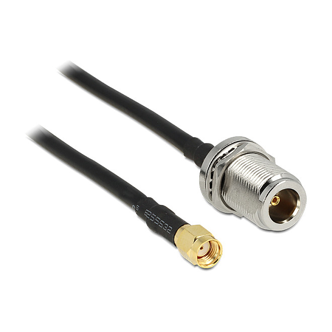 DELOCK Antenski kabel RP-SMA (M) na N (Ž) za ugradnju, 1.5m (CFD200, 50 Ohm)-0