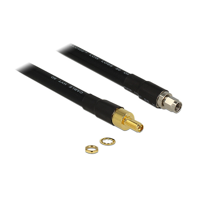 DELOCK Antenski produžni kabel RP-SMA (M) na RP-SMA (Ž) 2m (CFD400, Low Loss)-0