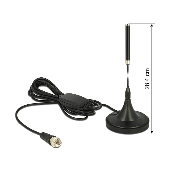 DELOCK DAB+ Antena 12650 (F konektor, 0 dBi, magnetska baza)-0