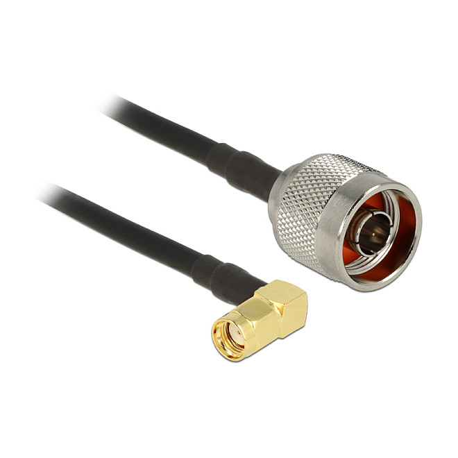 DELOCK Antenski kabel N (muški) na RP-SMA (muški) 90° CFD200 0.3m, niski gubici-0