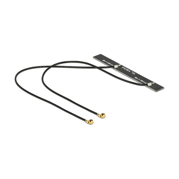 Delock interna dvopojasna Wi-Fi / Bluetooth PCB antena (2.4/5 GHz, 5 dBi, 2x MHF/U.FL)-0