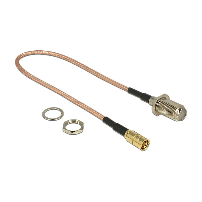 DELOCK Antenski kabel F utičnica za ugradnju na SMB utikač (RG-316, 25 cm)