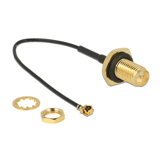 DELOCK Antenski kabel RP-SMA (Ž) na MHF/U.FL (M) 10cm, vodootporan (88899)-1