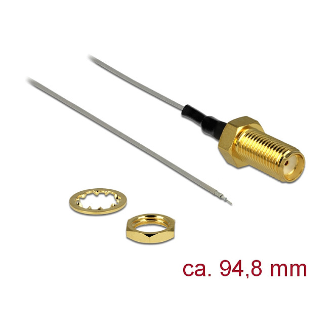 DELOCK Antenski kabel SMA ženski konektor za ugradnju na otvoreni kraj (1.37, 10 cm)-1