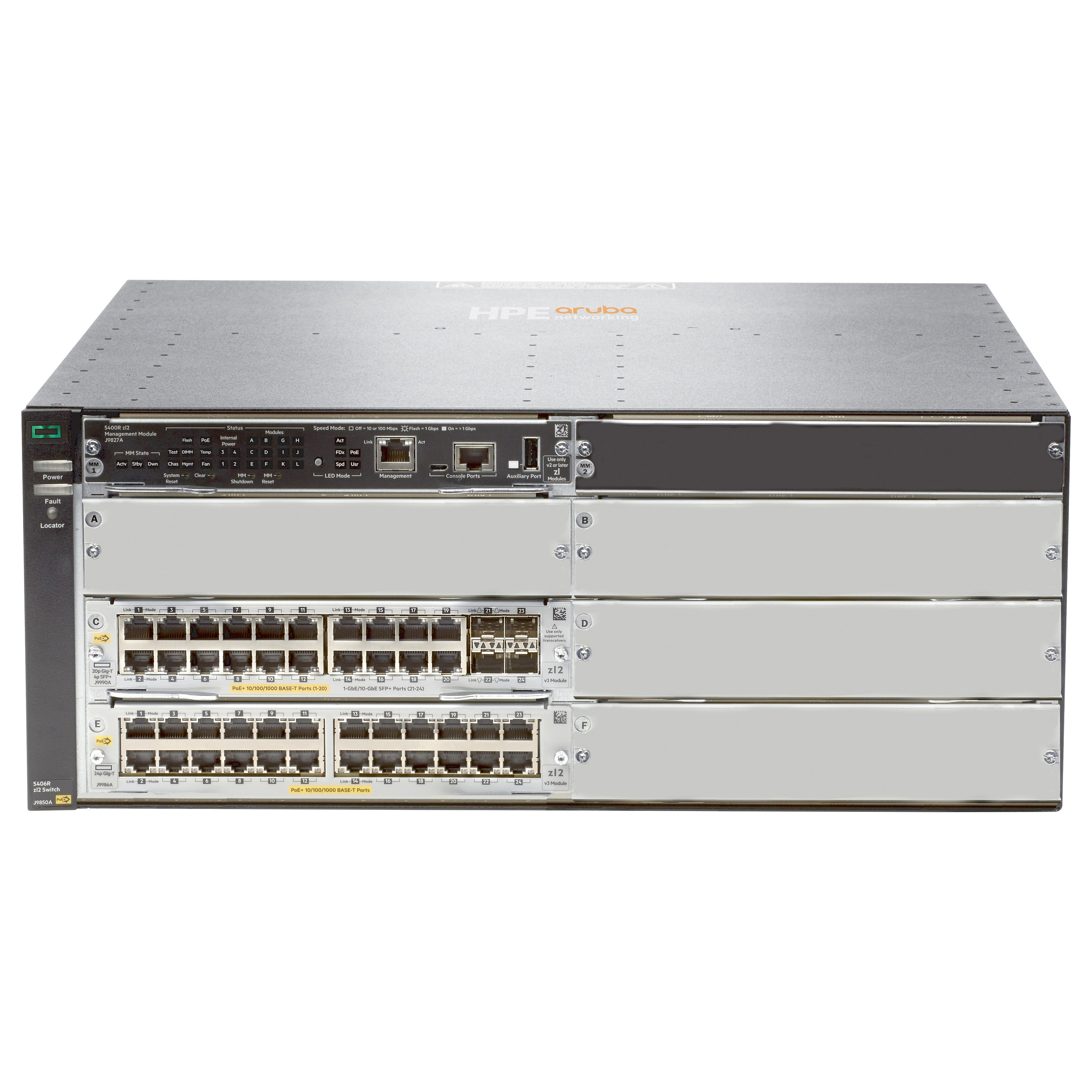 Mrežni Switch HPE 5406R 44GT PoE+/4SFP v3 zl2 (J9990A, 44x GbE PoE+, 4x SFP+, Layer 3)-0