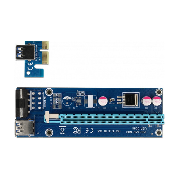 Riser kartica DELOCK PCI Express x1 na x16 (60 cm USB kabel, SATA napajanje)-1