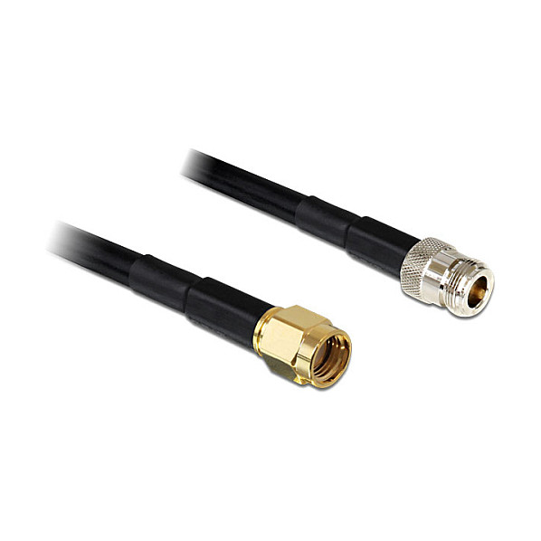 Antenski kabel DELOCK 88940 (RP-SMA muški na N ženski, 1m, LMR195, Low Loss)-0