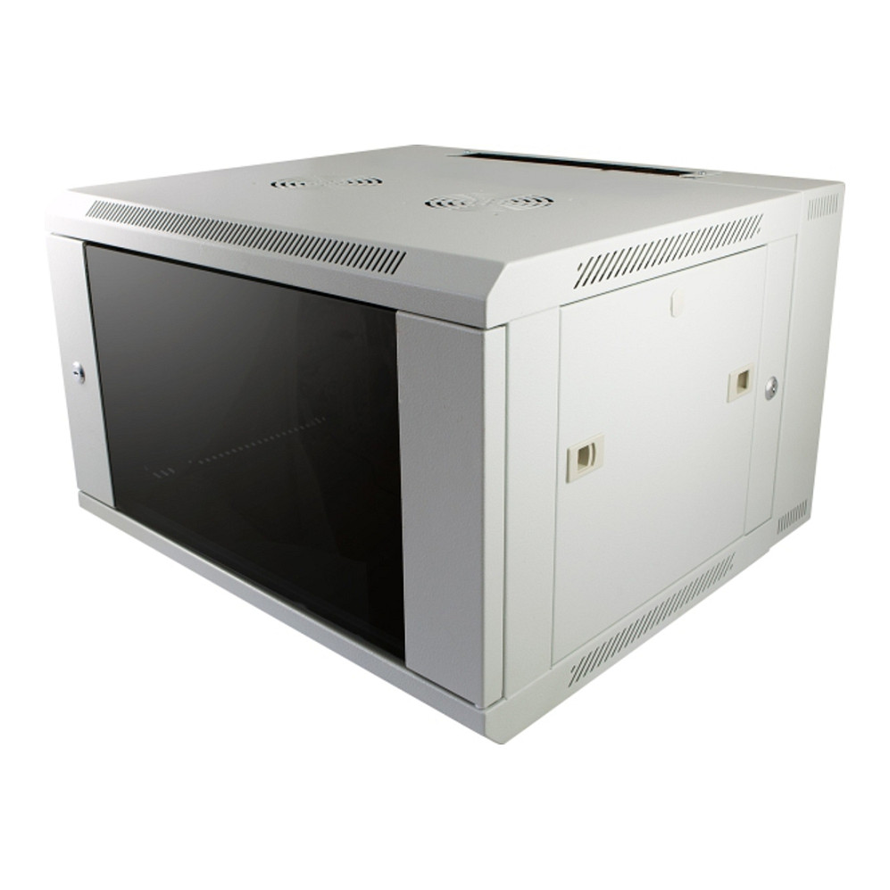 Mrežni ormar ALLNET 19" 6U zidni dvodijelni (dubina 600mm, staklena vrata, sivi) ALL-SMB-6606-LG-0