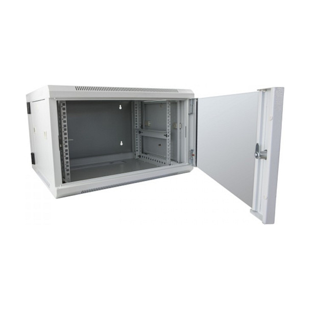 Mrežni ormar ALLNET 19" 6U zidni dvodijelni (dubina 600mm, staklena vrata, sivi) ALL-SMB-6606-LG-1