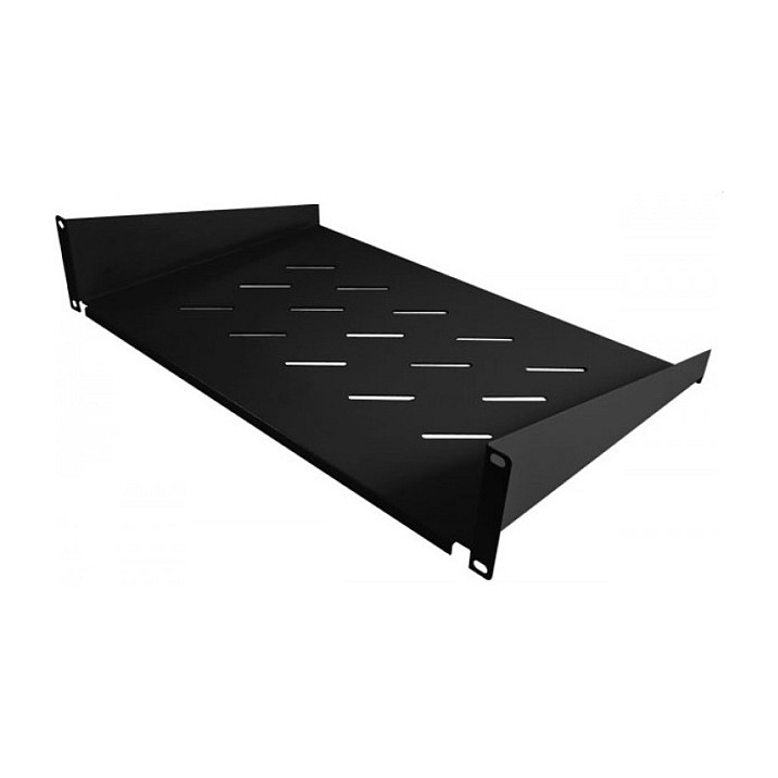 Polica za rack ormar ALLNET 1U 400mm (prednja montaža, 15kg nosivost) crna