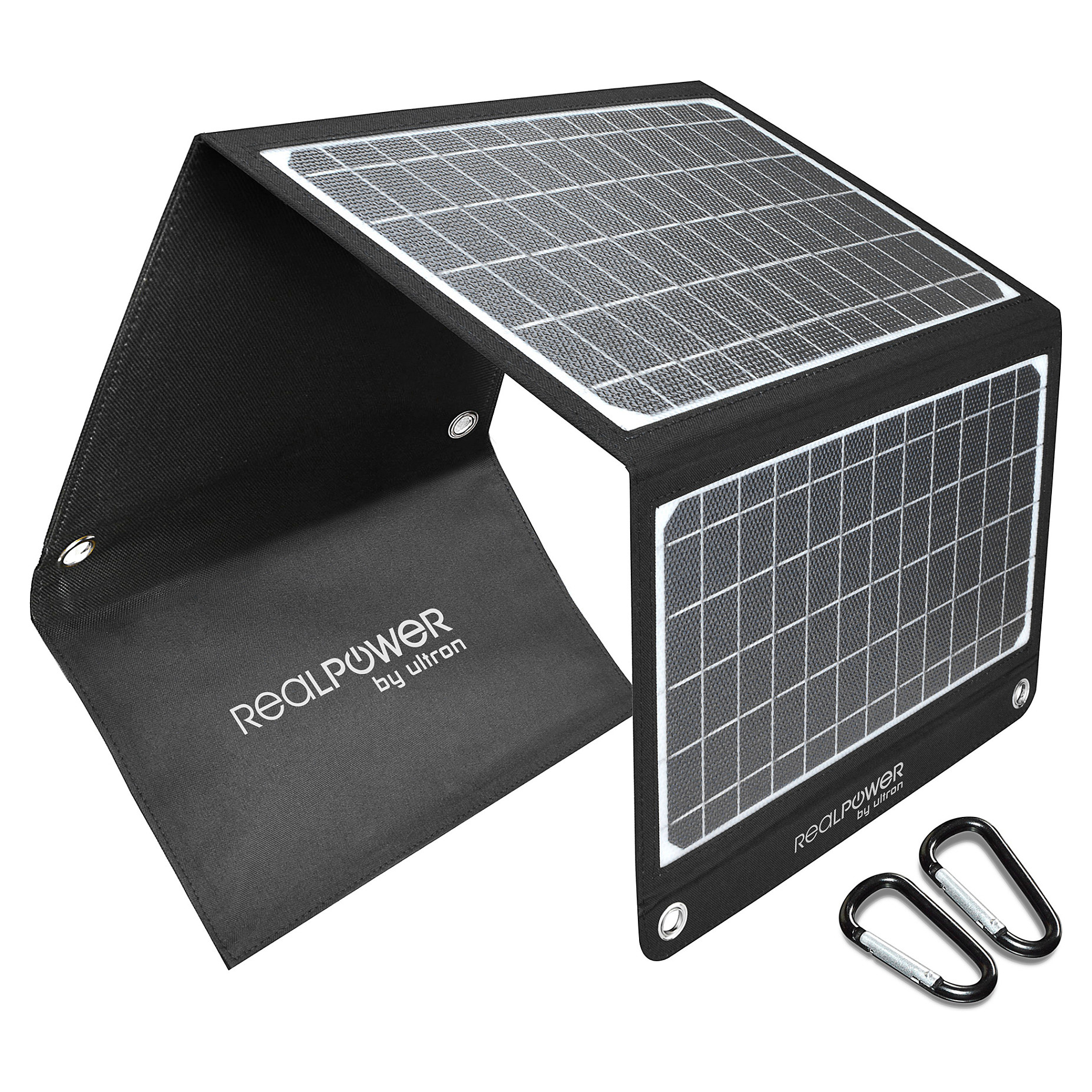 Prijenosni solarni punjač REALPOWER SP-22E (22W, 3 sklopiva panela, USB-C, 2x USB-A)-0