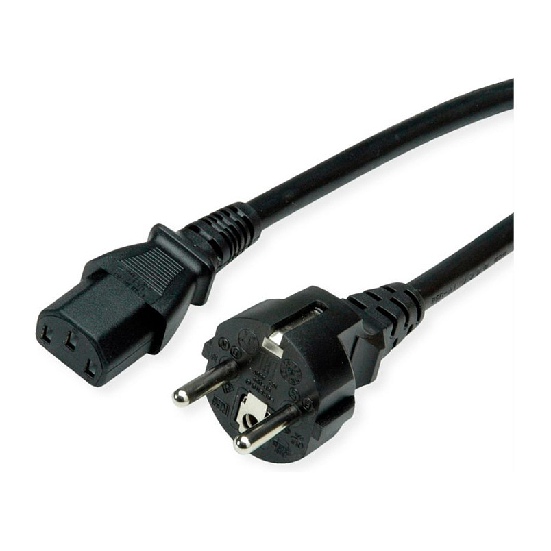 Strujni kabel VALUE Schuko na IEC C13, 0.6m, crni-0