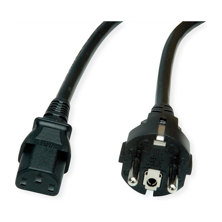 Strujni kabel VALUE Schuko na IEC C13, 0.6m, crni-1