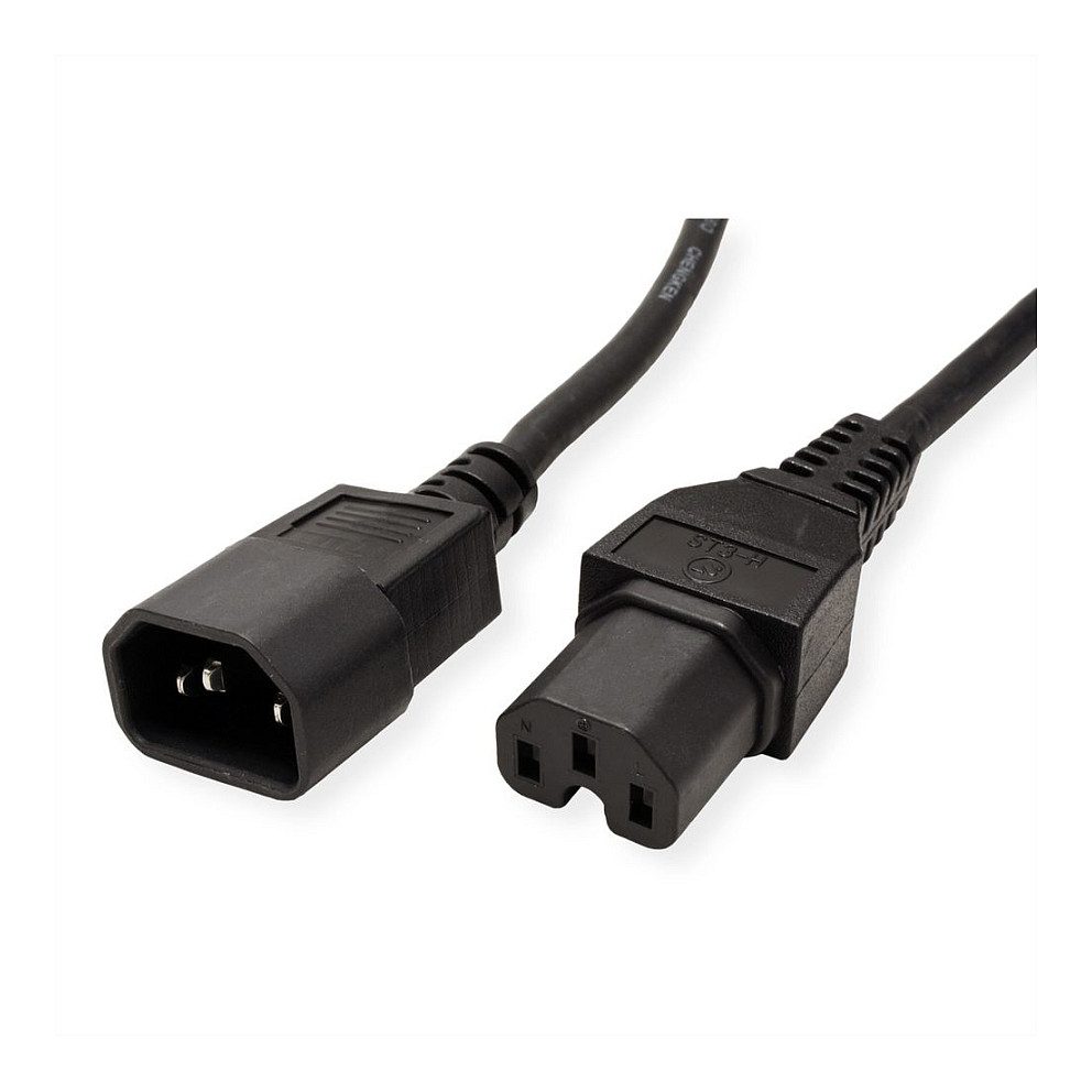 Strujni kabel VALUE C14 na C15 (3m, H05RN-F, za visoke temperature)-1