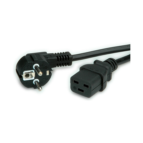 Strujni kabel VALUE Schuko CEE 7/7 na IEC-C19 (16A, 2 m, crni)-0