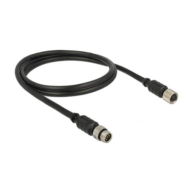 Senzorski produžni kabel DELOCK M8 6-pinski (muški na ženski, IP67, 1 m)-0