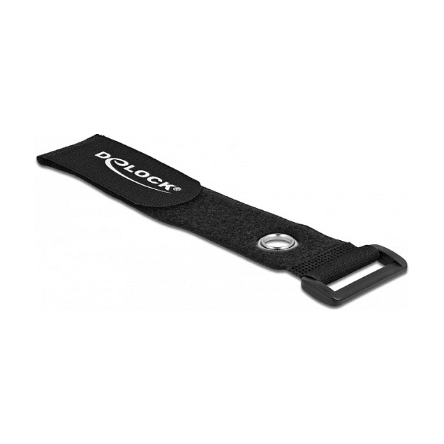 Velcro vezice za kabele DELOCK 150x20mm s omčom i ušicom (5 komada, crne)-0