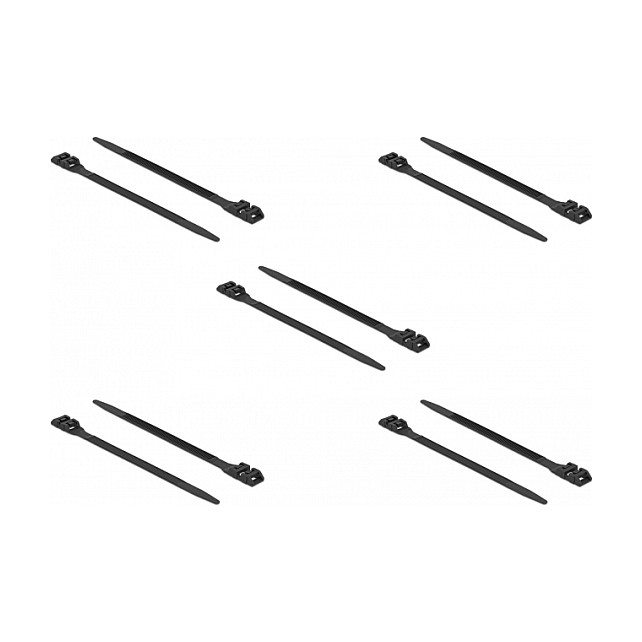 Vezice za kabele DELOCK s dvostrukom glavom (250 x 9 mm, 10 komada, crne)