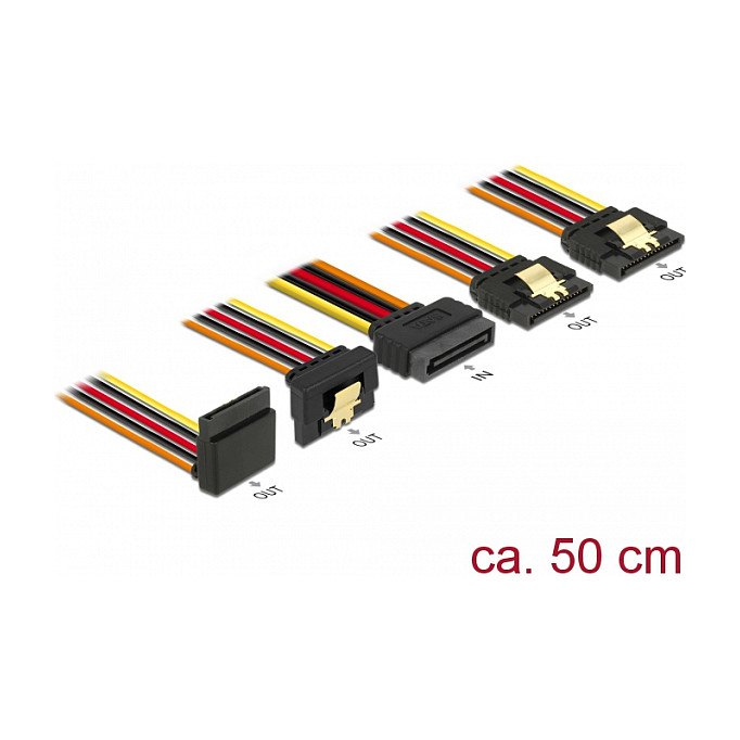 SATA kabel za napajanje DELOCK 60149 (15-pinski muški > 4x 15-pinski ženski, 50 cm)-1