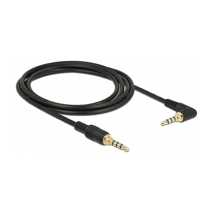 Audio kabel DELOCK 3.5mm 4-pinski (M na M kutni), 2m, crni-1