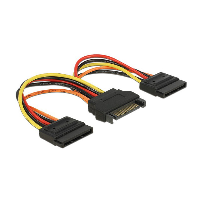 SATA kabel za napajanje DELOCK 60143 (15-pin M na 2x 15-pin Ž, 15 cm)