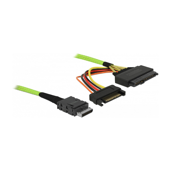 Kabel DELOCK OCuLink SFF-8611 na U.2 SFF-8639 (1 m, PCIe 4.0, 64 Gbps)