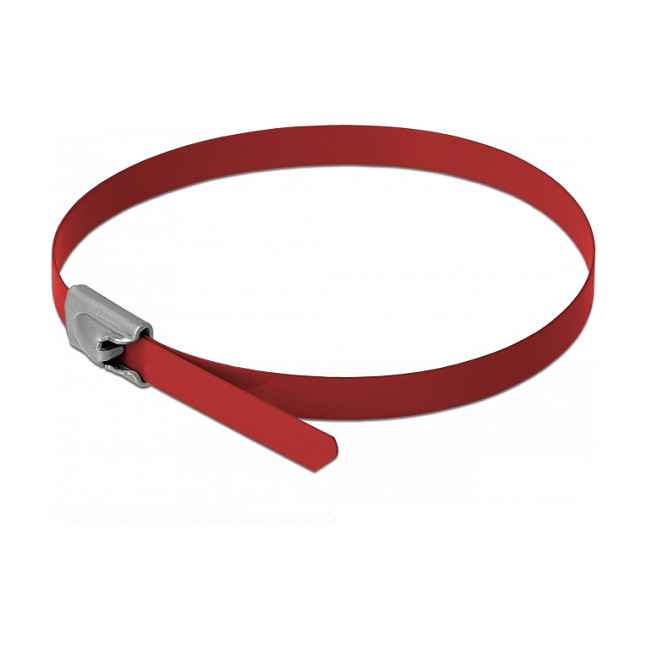 Vezice za kabele DELOCK 300 x 4.6 mm crvene (10 kom), nehrđajući čelik, do 45 kg-0