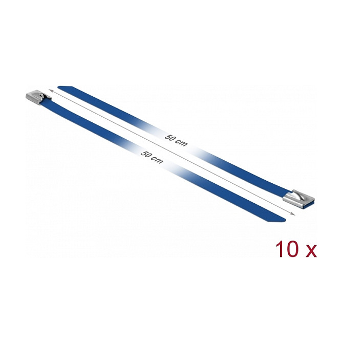 Vezice za kabele DELOCK od nehrđajućeg čelika (500 x 7.9 mm, plave, 10 kom)-1