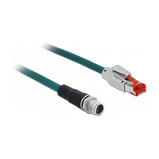 Mrežni kabel DELOCK M12 X-kodirani na RJ45 (1m, Cat.6A, S/FTP, IP67)