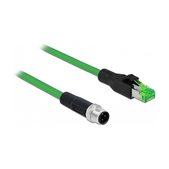 Mrežni kabel DELOCK 85438 (M12 4-pin D-kodirani na RJ45, PVC, 2 m)