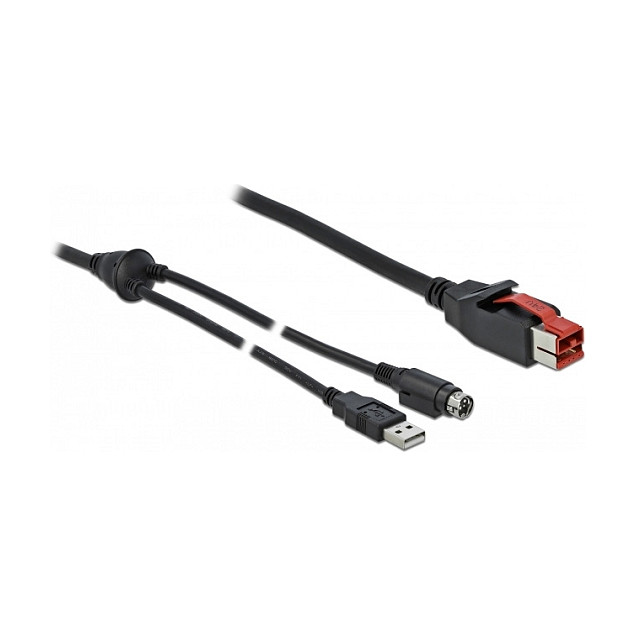 PoweredUSB kabel DELOCK 85941 (24V na USB-A + Mini-DIN 3-pin, 2 m)