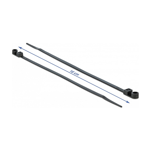 Vezice za kabele s rupom za montažu DELOCK 160 x 4.8 mm crne (10 komada)-1