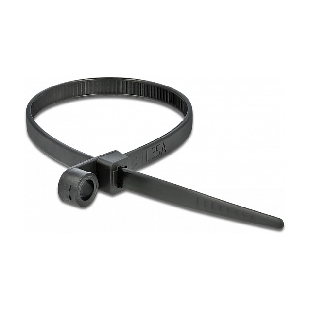 Vezice za kabele s rupom za montažu DELOCK 160 x 4.8 mm crne (10 komada)-2