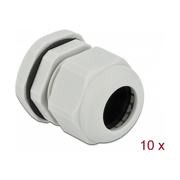 Uvodnica za kabel DELOCK PG21 (IP68, za kabele 13-18 mm, 10 komada) siva