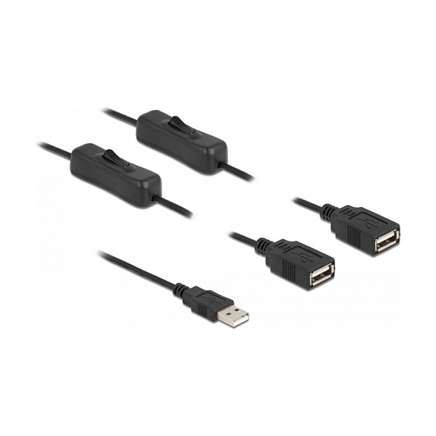 USB kabel DELOCK 86803 (USB-A na 2x USB-A, s prekidačem, 1 m)-0