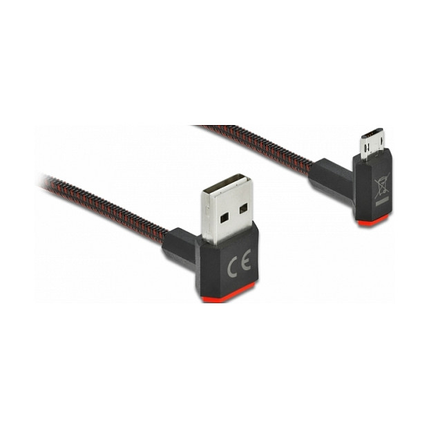 USB Kabel DELOCK EASY-USB 2.0 A na Micro-B kutni (1 m, obostrani konektori)
