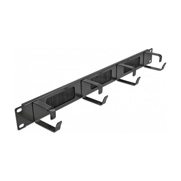 Panel za kabele DELOCK 19″ s četkom i 4 prstena 1U crni-0