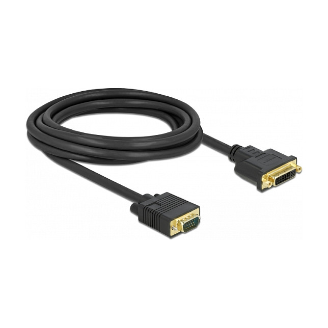 DVI na VGA kabel DELOCK 86758 (DVI-I 24+5 ženski na VGA muški, 3 m)