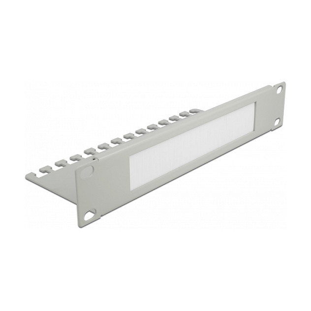 Panel za upravljanje kabelima DELOCK 10" s četkom i pločom za rasterećenje (1U, sivi)-0