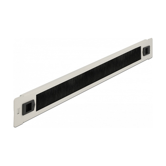 Panel s četkom za kabele DELOCK 19" 1U (montaža bez alata, siva)